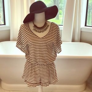 Black and cream romper